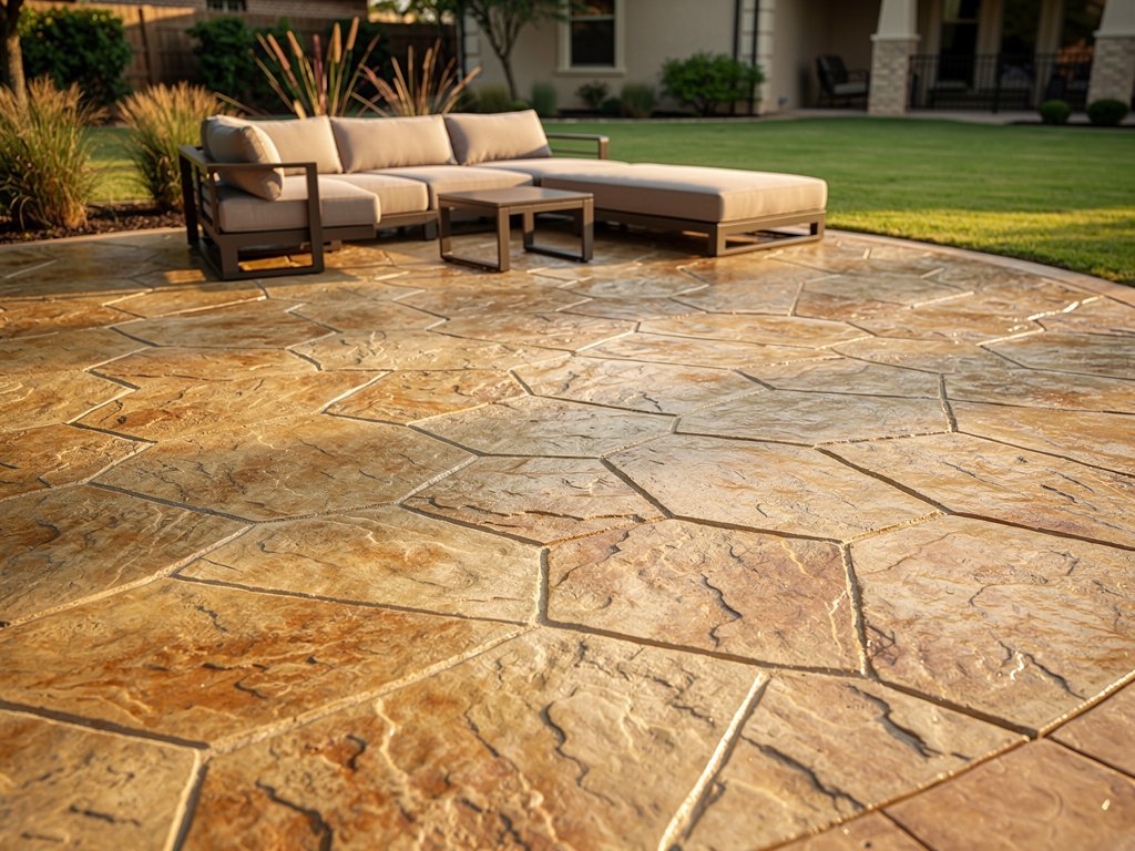 Custom concrete patio design in South Houston