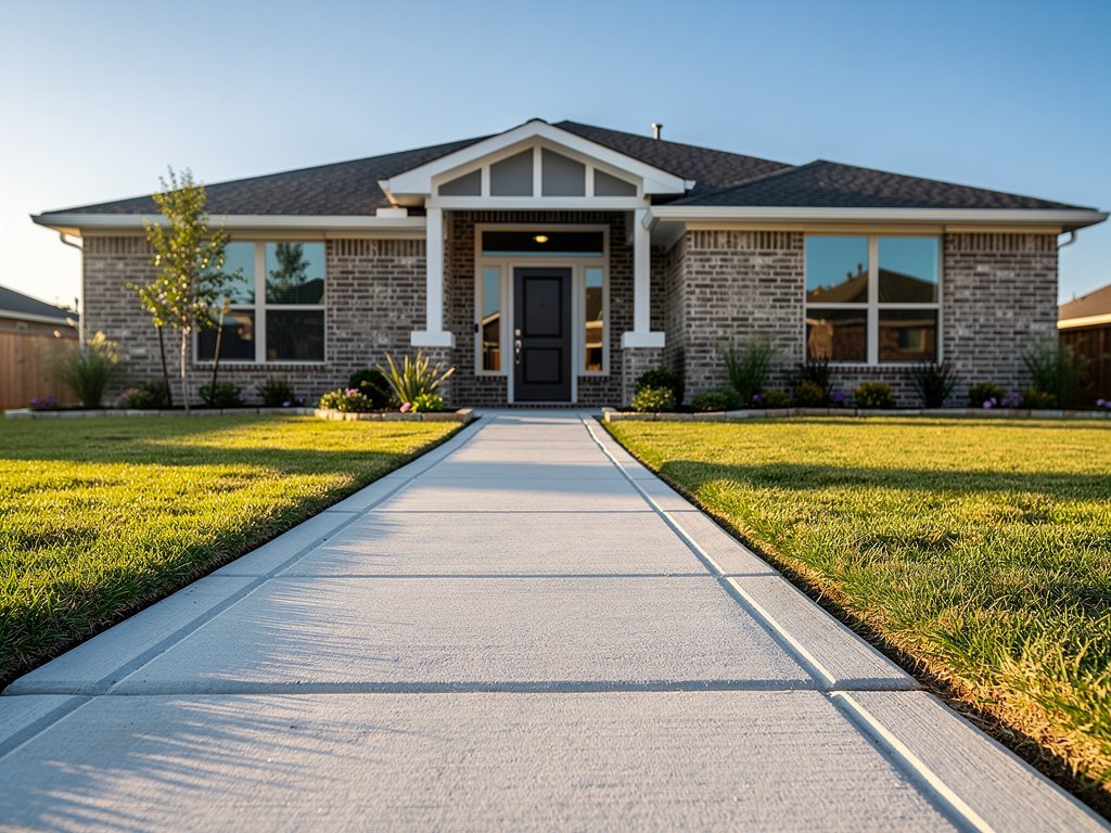 Concrete sidewalk installation
