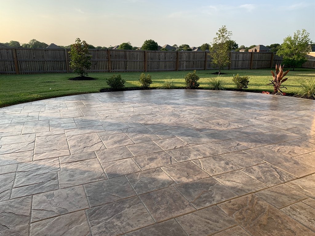 Stamped concrete patio in Pasadena, TX